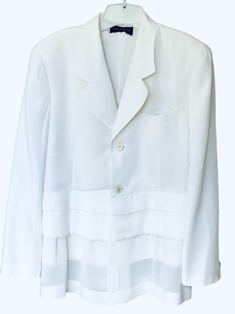 Pure White Comme Des Garcon Elegant Jacket
